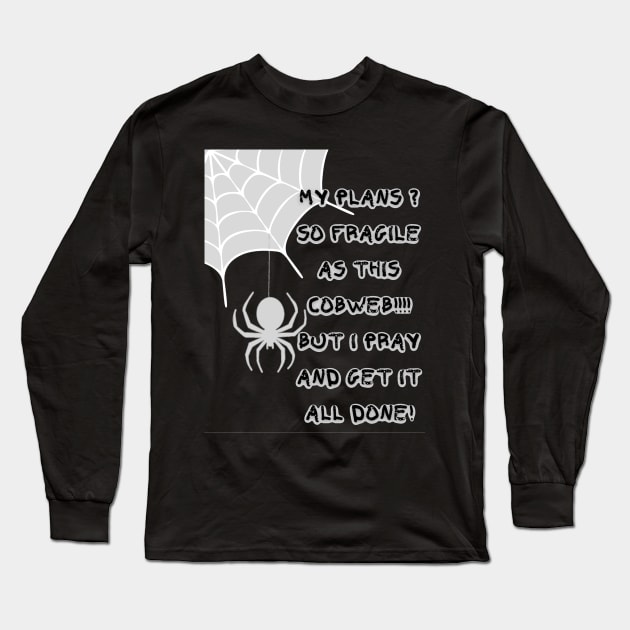 SPIDER COBWEB DESIGN Long Sleeve T-Shirt by HTA DESIGNS